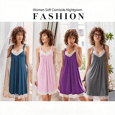 Women's V-neck Lace Chemise Nightgown