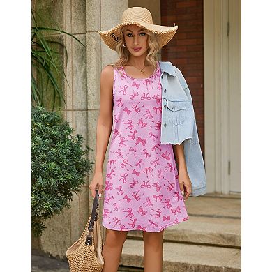 2 Pack Women Nightgowns Sleeveless Sleep Shirts Soft Chemise