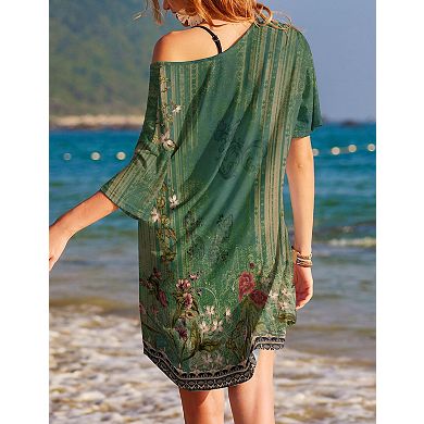 Women V Neck Nightgown Casual Sleepshirt Tshirt
