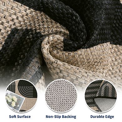 Geometric Pattern Washable Area Rug for Bedroom Living Room Soft Foldable Easy to Clean Carpet