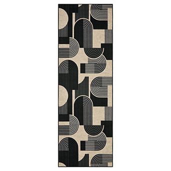 Geometric Pattern Washable Area Rug for Bedroom Living Room Soft Foldable Easy to Clean Carpet