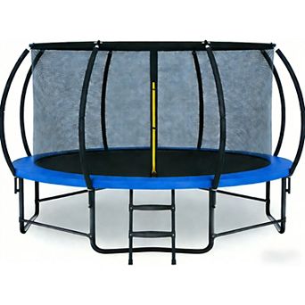12FT Backyard Recreational Trampoline with Safety Enclosure and Ladder