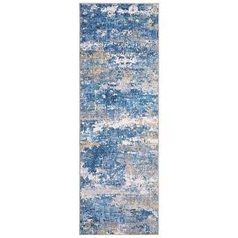 Abstract Machine Washable Area Rug Soft Stain-Resistant Living Room Carpet with Non-Slip Backing