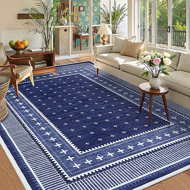 Modern Washable Stain-Resistant Non-Slip Rug Foldable Living Room Decorative Carpet