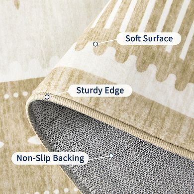 Modern Washable Stain-Resistant Non-Slip Rug Foldable Living Room Decorative Carpet