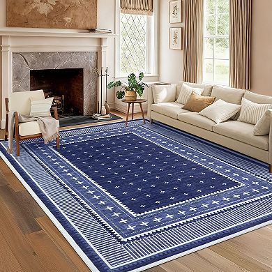 Modern Washable Stain-Resistant Non-Slip Rug Foldable Living Room Decorative Carpet