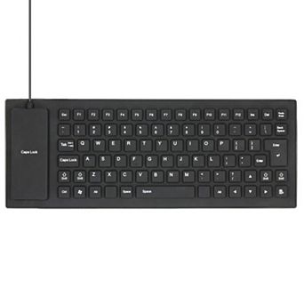 Loheer Foldable Silicone Keyboard 16 x 5 in Flexible USB Washable For Travel And Office