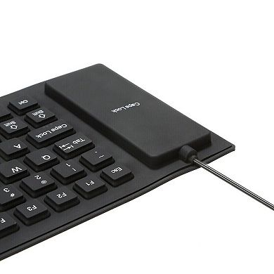 Loheer Foldable Silicone Keyboard 16 x 5 Inches Flexible USB Washable For Travel And Office