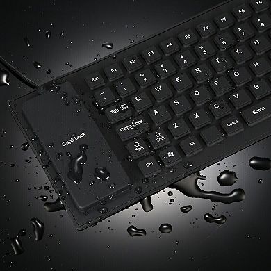 Loheer Foldable Silicone Keyboard 16 x 5 Inches Flexible USB Washable For Travel And Office