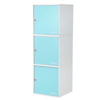 Cube Storage Organizer with Doors - 15.7" x 15.7" Stackable Heavy Duty Metal Storage Cabinet Cube
