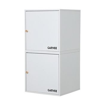 Cube Storage Organizer with Doors - 15.7" x 15.7" Stackable Heavy Duty Metal Storage Cabinet Cube