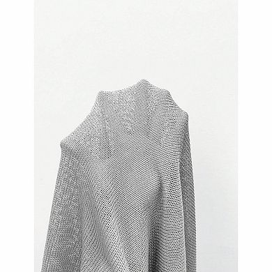 Women's Boat Neck Asymmetric Draped Cape Sleeve Cropped Knit Sweater