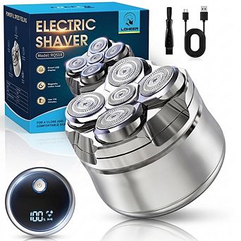 LOHEER 5D Floating Head Shaver for Bald Men - Wet/Dry Electric Razor,1400mAh, Gift for Men