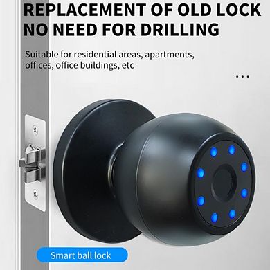 Keyless Entry Smart Ball Door Lock - Biometric Fingerprint & Tuya Bluetooth Electronic Knob Set