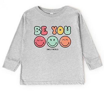 SmileyWorld Be You Groovy - Toddler Long Sleeve Graphic Tee