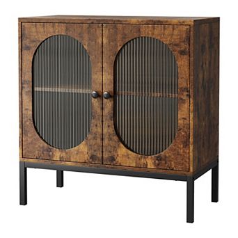 31.5" Sideboard Cabinet,Rattan Storage Cabinet with Adjustable Shelves,Kitchen Pantry Cabinet