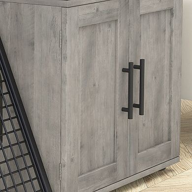 Modern Double-Layer Hidden Cat Litter Box Enclosure - Stylish Indoor Cat House with Platform &Ladder