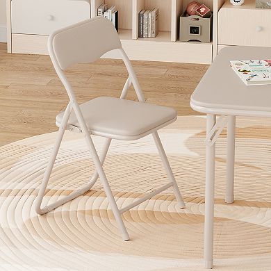 Folding Kids Table and Chair Set, 3-Piece No Assembly Needed, Portable & Space-Saving