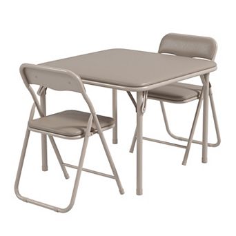 Folding Kids Table and Chair Set, 3 pc No Assembly Needed, Portable & Space-Saving