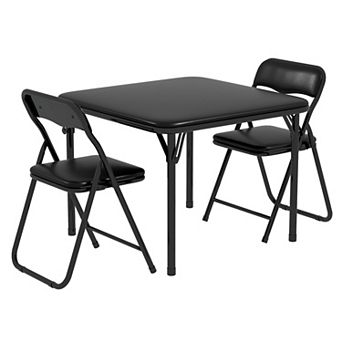 Folding Kids Table and Chair Set, 3 pc No Assembly Needed, Portable & Space-Saving