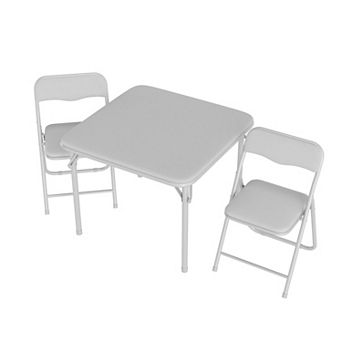 Folding Kids Table and Chair Set, 3 pc No Assembly Needed, Portable & Space-Saving