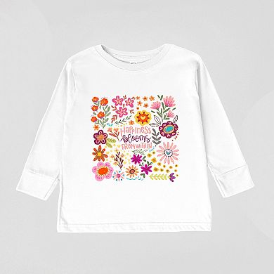 Happiness Blooms From Within - Toddler Long Sleeve Graphic Tee