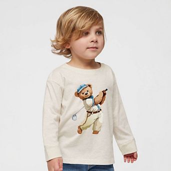Watercolor Golf Bear - Toddler Long Sleeve Graphic Tee