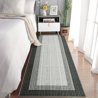 Modern Machine Washable Area Rug Low-Pile Non-Slip Carpet for Porch Bedroom Kitchen