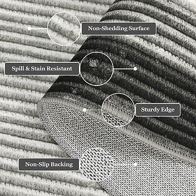 Modern Machine Washable Area Rug Low-Pile Non-Slip Carpet for Porch Bedroom Kitchen