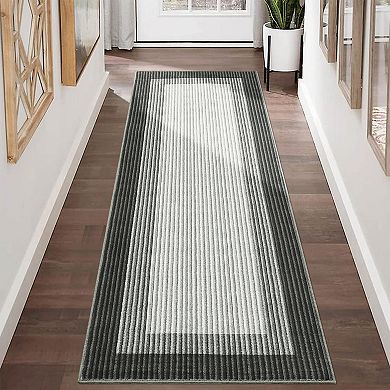 Modern Machine Washable Area Rug Low-Pile Non-Slip Carpet for Porch Bedroom Kitchen