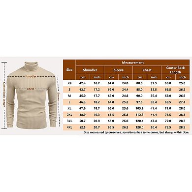 COOFANDY Mens Ribbed Slim Fit Knitted Pullover Casual Turtleneck Sweater