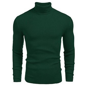 COOFANDY Mens Ribbed Slim Fit Knitted Pullover Casual Turtleneck Sweater