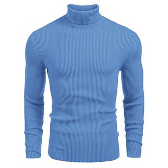 COOFANDY Mens Ribbed Slim Fit Knitted Pullover Casual Turtleneck Sweater