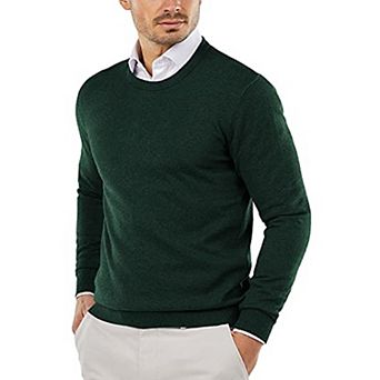 COOFANDY Men Crew Neck Sweater Ribbed Knit Slim Fit Long Sleeve Pullover Top for Casual Dressy