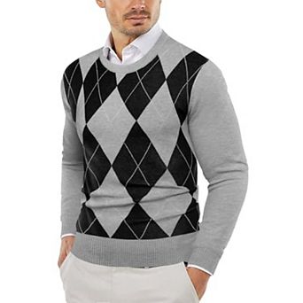 COOFANDY Men Crew Neck Sweater Ribbed Knit Slim Fit Long Sleeve Pullover Top for Casual Dressy