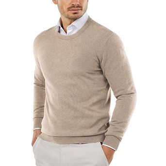 COOFANDY Men Crew Neck Sweater Ribbed Knit Slim Fit Long Sleeve Pullover Top for Casual Dressy