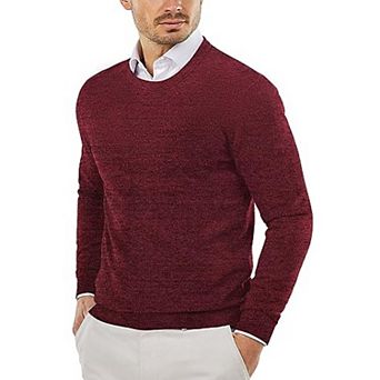 COOFANDY Men Crew Neck Sweater Ribbed Knit Slim Fit Long Sleeve Pullover Top for Casual Dressy
