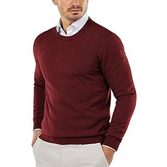 COOFANDY Men Crew Neck Sweater Ribbed Knit Slim Fit Long Sleeve Pullover Top for Casual Dressy