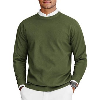 COOFANDY Mens Crew Neck Sweaters Long Sleeve Lightweight Knit Dress Pullover Sweaters