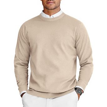 COOFANDY Mens Crew Neck Sweaters Long Sleeve Lightweight Knit Dress Pullover Sweaters