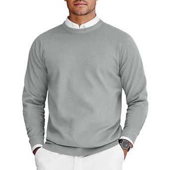 COOFANDY Mens Crew Neck Sweaters Long Sleeve Lightweight Knit Dress Pullover Sweaters