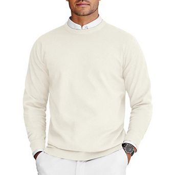 COOFANDY Mens Crew Neck Sweaters Long Sleeve Lightweight Knit Dress Pullover Sweaters