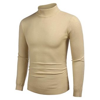 COOFANDY Mens Mock Turtleneck Slim Fit Pullover Sweater Casual Basic Knitted Thermal Sweaters