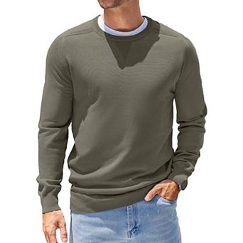 COOFANDY Mens Sweater Crewneck Pullover Long Sleeve Lightweight Sweater Plain Knit Slim Fit