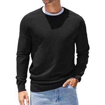 COOFANDY Mens Sweater Crewneck Pullover Long Sleeve Lightweight Sweater Plain Knit Slim Fit