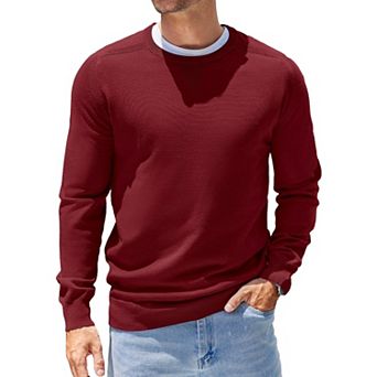 COOFANDY Mens Sweater Crewneck Pullover Long Sleeve Lightweight Sweater Plain Knit Slim Fit