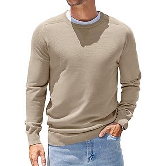 COOFANDY Mens Sweater Crewneck Pullover Long Sleeve Lightweight Sweater Plain Knit Slim Fit
