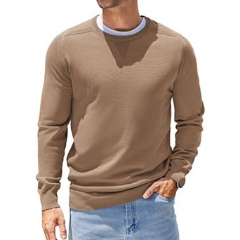 COOFANDY Mens Sweater Crewneck Pullover Long Sleeve Lightweight Sweater Plain Knit Slim Fit