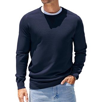 COOFANDY Mens Sweater Crewneck Pullover Long Sleeve Lightweight Sweater Plain Knit Slim Fit