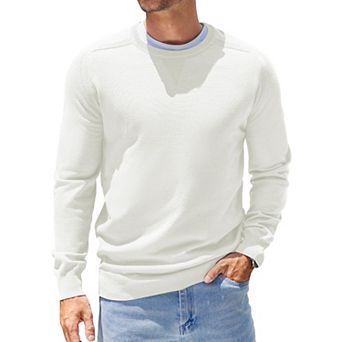 COOFANDY Mens Sweater Crewneck Pullover Long Sleeve Lightweight Sweater Plain Knit Slim Fit